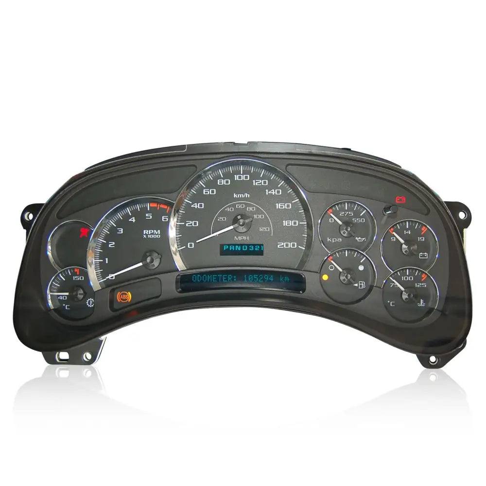 Autominstrumentenanzeige mit mehreren Anzeigen im Chevrolet Suburban GMT800 Tacho