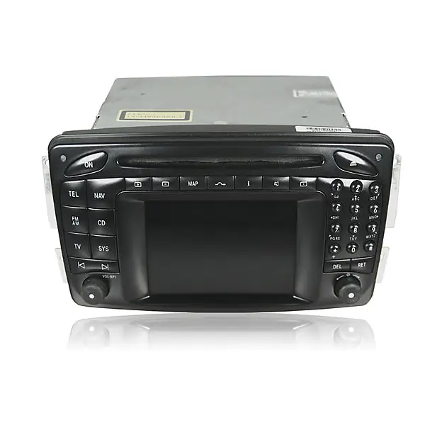 Schwarzes Autoradio mit Bildschirm für Mercedes C W203 Navi Comand 2.0 Reparatur Endstufe