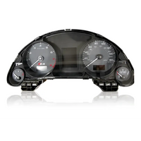 Audi Instrumentencluster mit Geschwindigkeitsmesser, Drehzahlmesser und Warnsummer