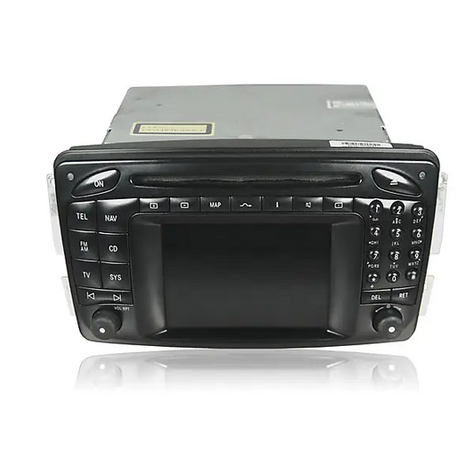 Schwarzes Autoradio mit Bildschirm für Mercedes C W203 Navi Comand 2.0 Reparatur